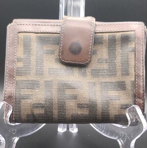 Fendi Black and Brown Wallet with Iconic FF Monogram